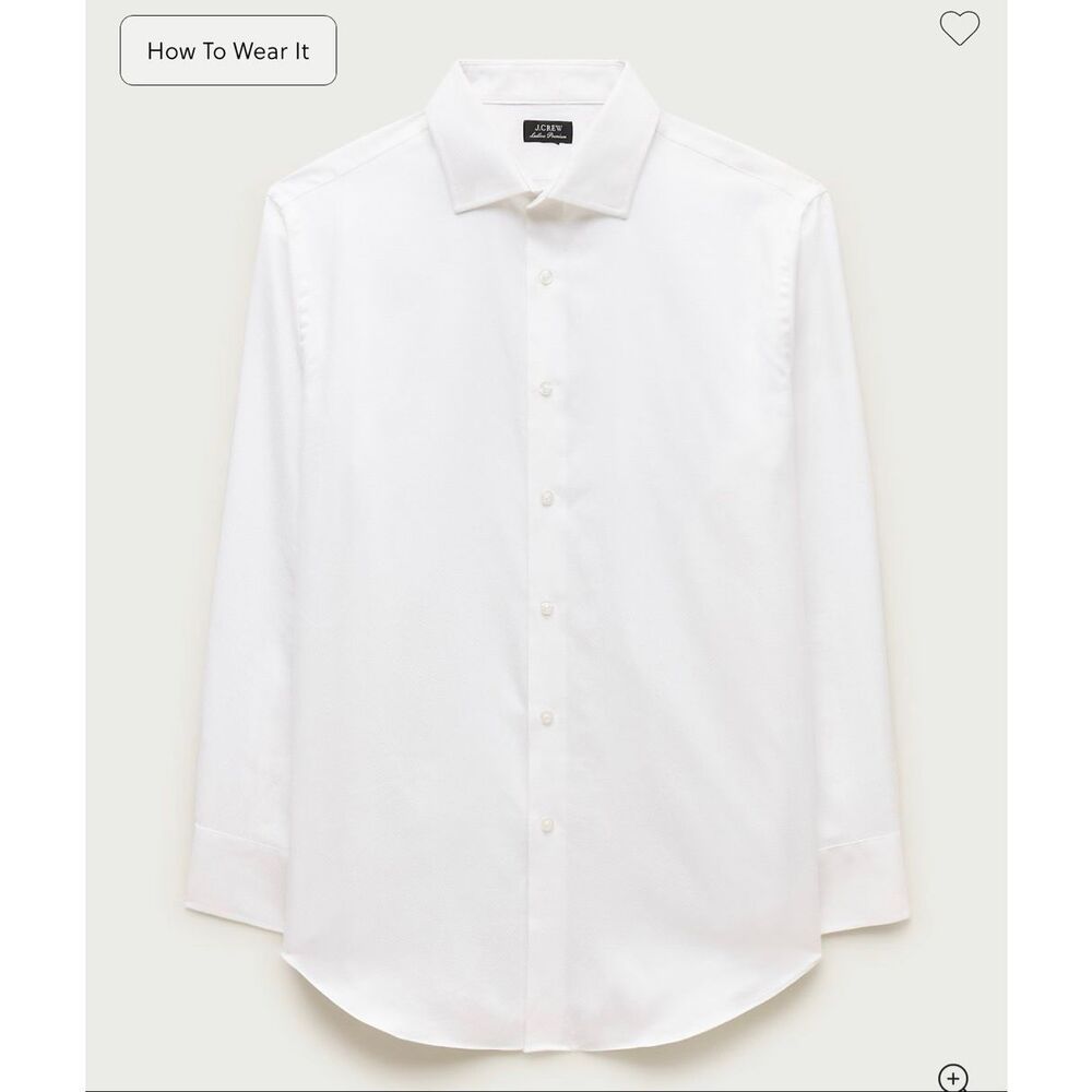 J. Crew Slim-fit Ludlow Premium fine cotton dress shirt in dobby White NWT size